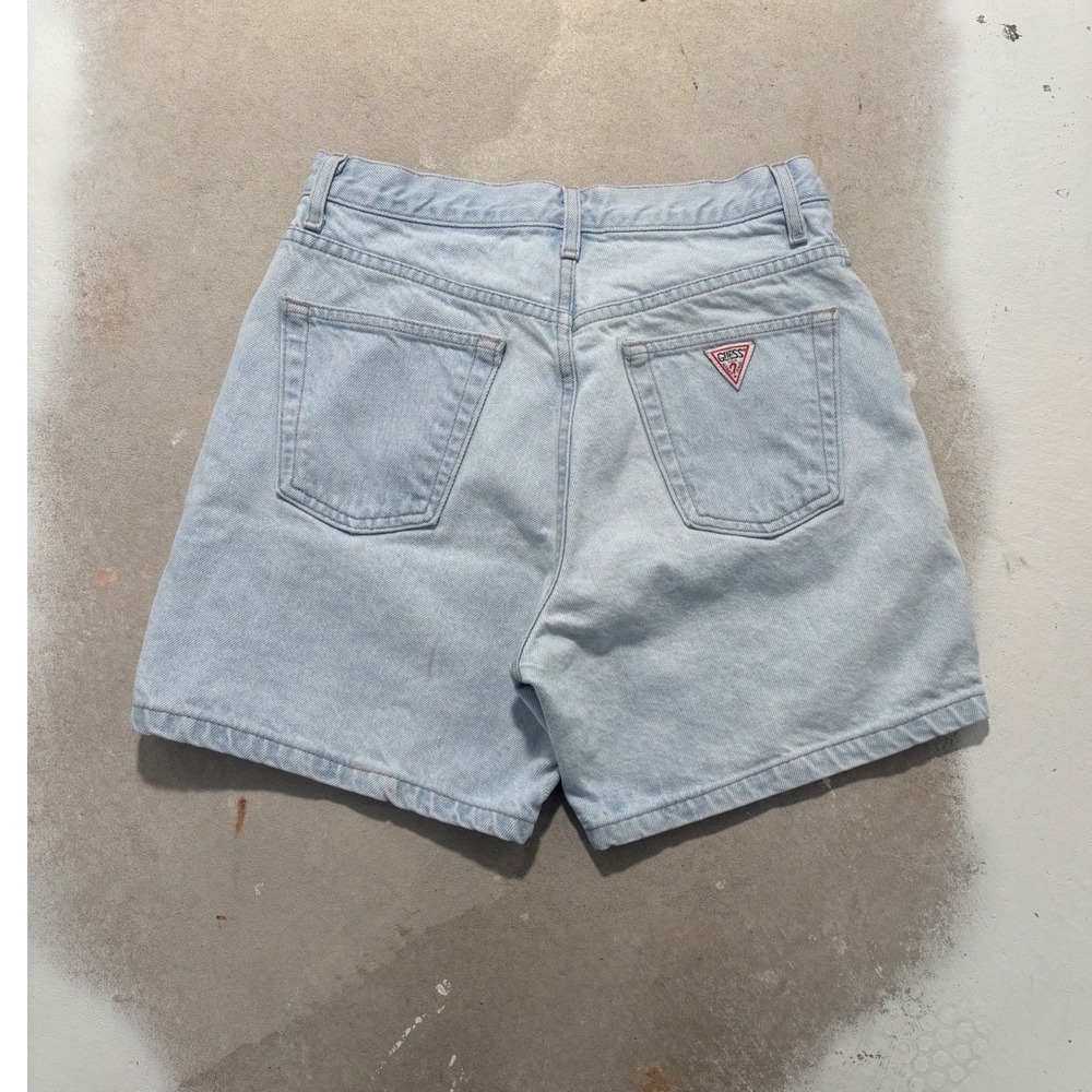 Vintage Guess Jeans High Waisted Light Wash Denim Shorts Made in USA 27 Waist